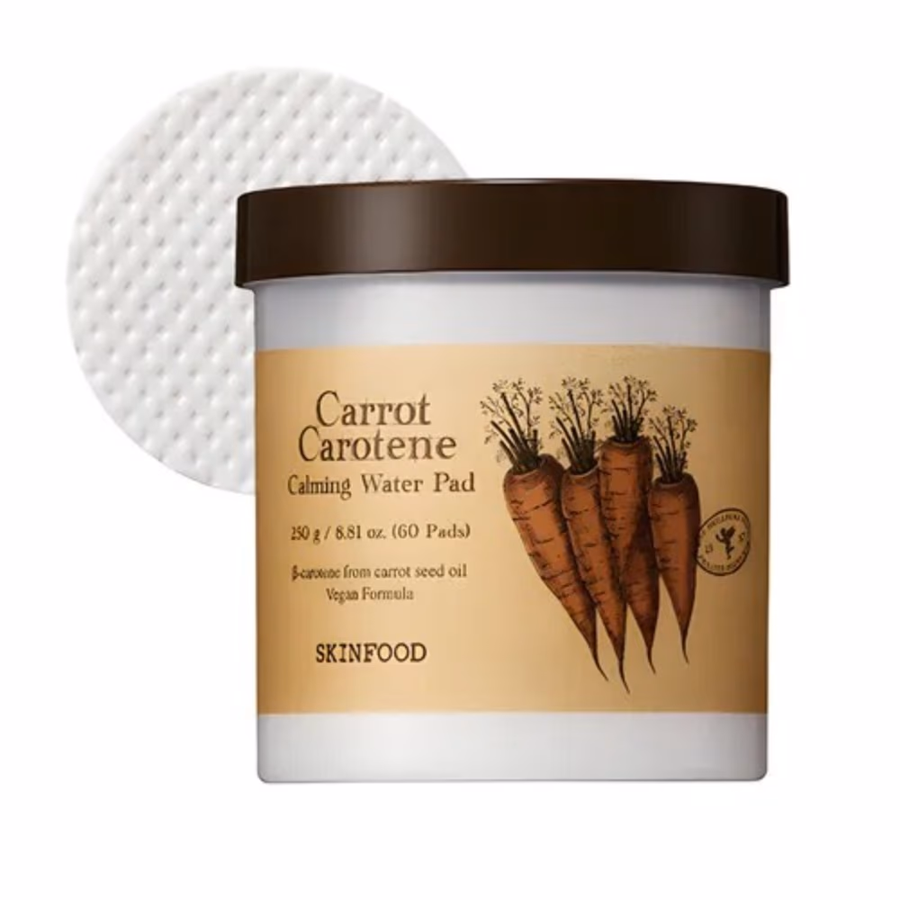 Skinfood Carrot Carotene Calming Water Pad 60 Pads – Beta-Carotene from Carrot Seed Oil | Vegan Toning & Soothing Pads 1