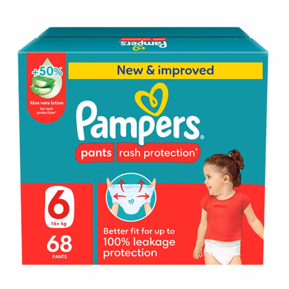 Pampers 6 Pants Rash Protection Aloe 68 Diapers 1