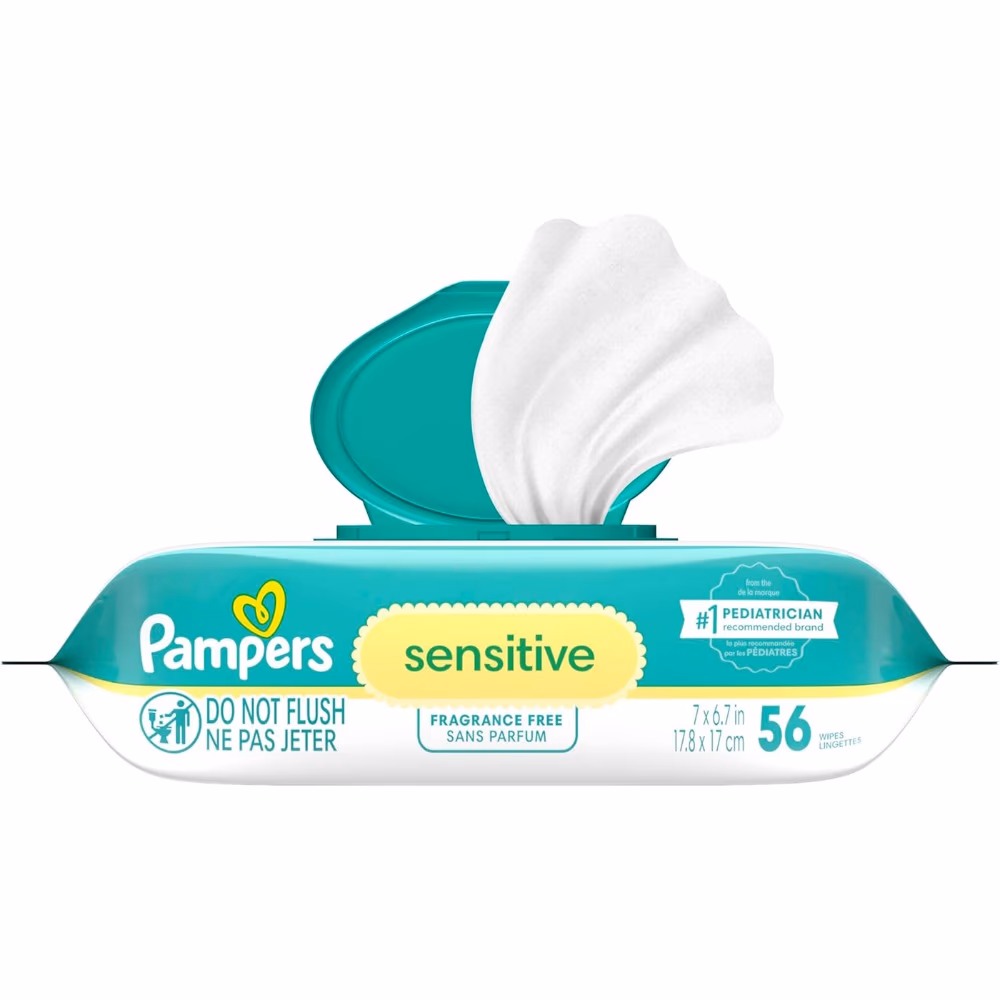 Pampers Sensitive Fragrance-Free Wipes 56 peices