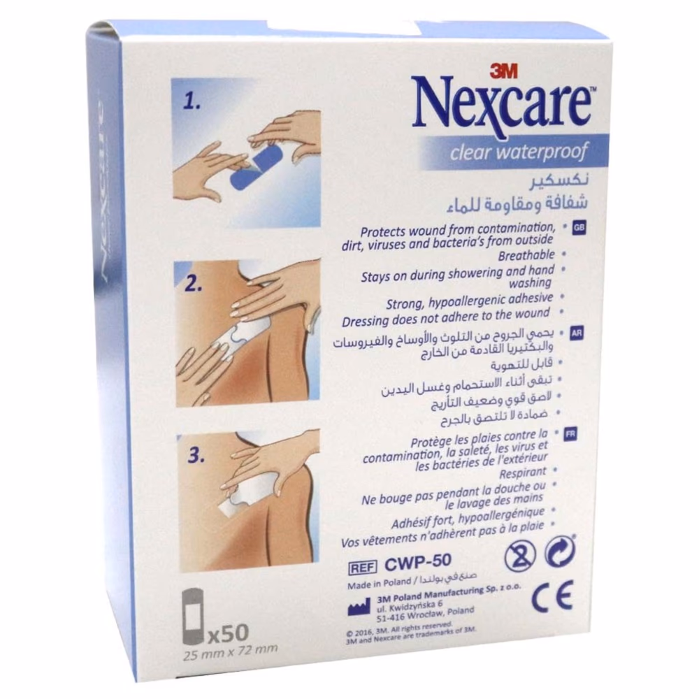 3M Nexcare Clear Waterproof Bandages - One Size - 50 Bandages 2
