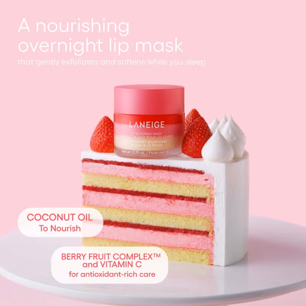 Laneige Lip Sleeping Mask Strawberry Shortcake Flavoured Overnight Intensive Lip Treatment 20g 3