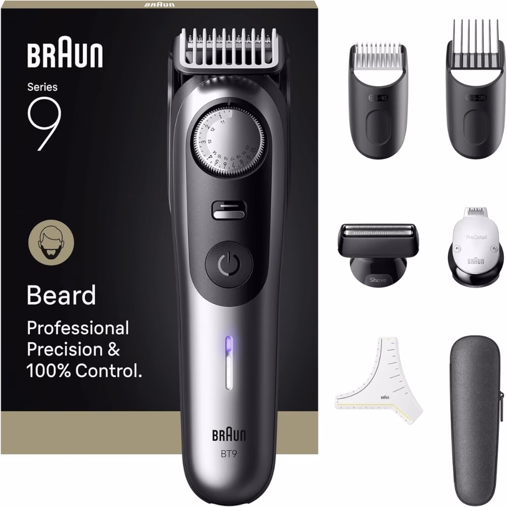 Braun Series 9 Beard Trimmer Silver Matte Box BT9520 1