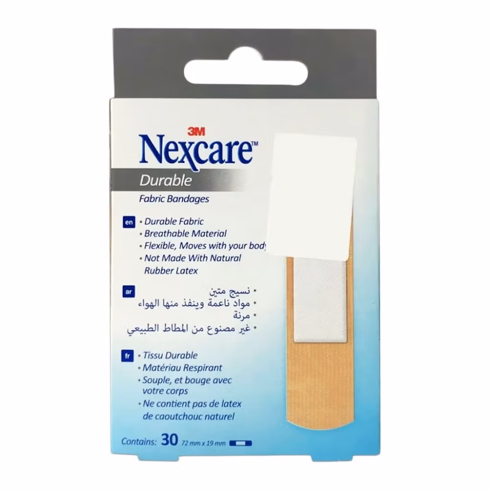 3M Nexcare Durable Fabric Bandages - One Size - 30 Bandages 3