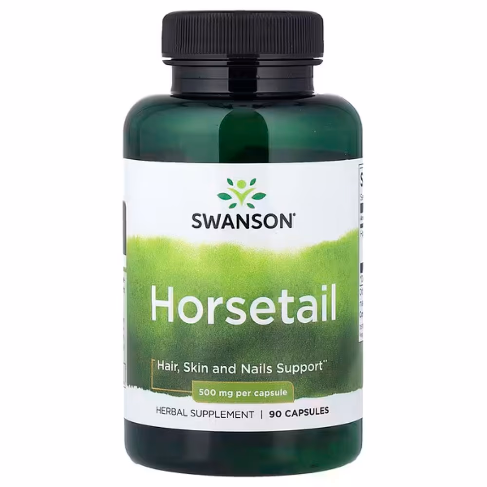 Swanson Horsetail – Herbal Supplement for Hair, Skin, and Nails Support, 500mg, 90 Capsules