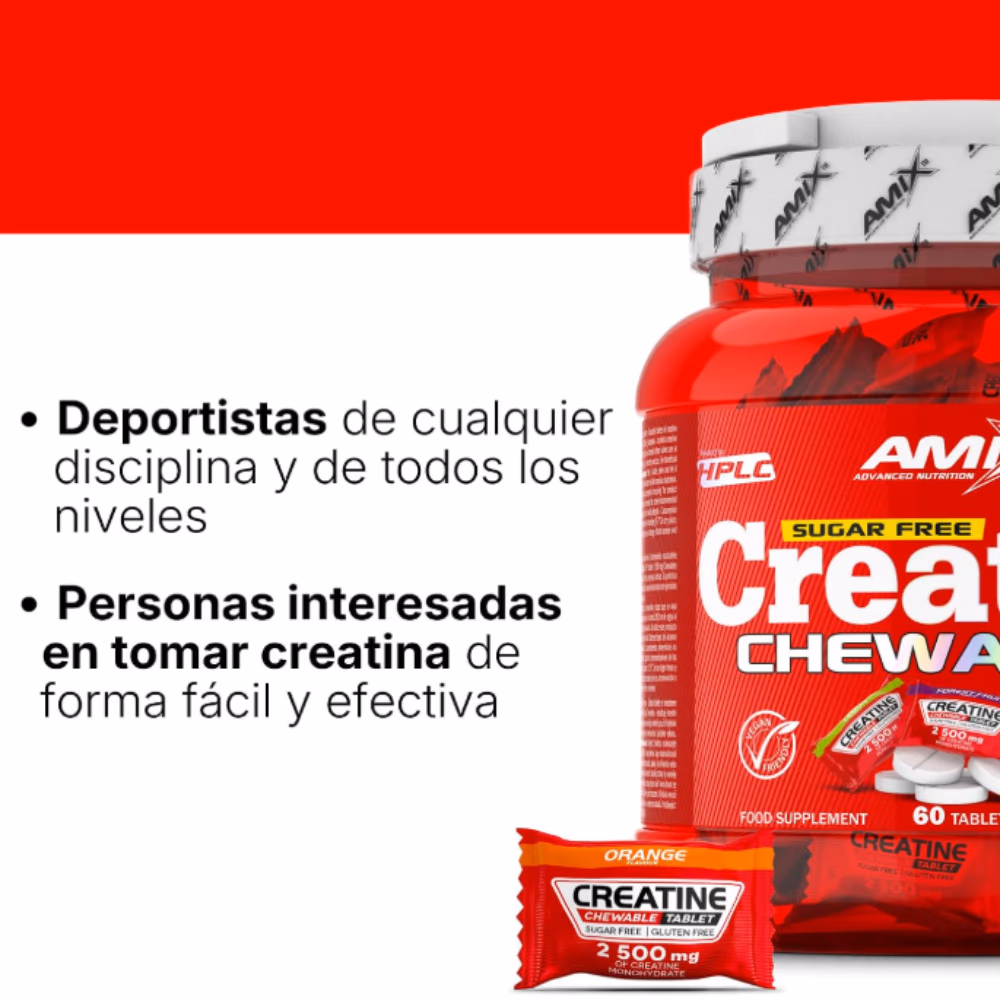 Amix Creatine Creapure 2500mg Sugar-Free Chewable 60 Tablets  4