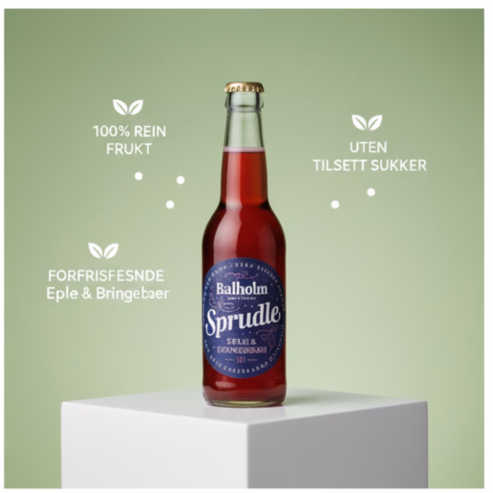 Balholm Sprudle 330ml – Sparkling Apple & Raspberry Juice | 100% Natural, No Added Sugar | Norwegian Fjord Fruit 3