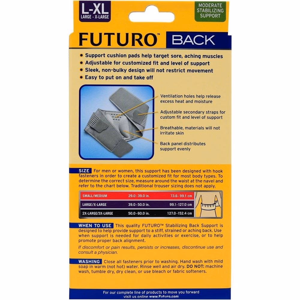 3M Futuro Back Comfort Stabilizing Support (46816) - Large/XL Size - 1 Back Stabilizer 3