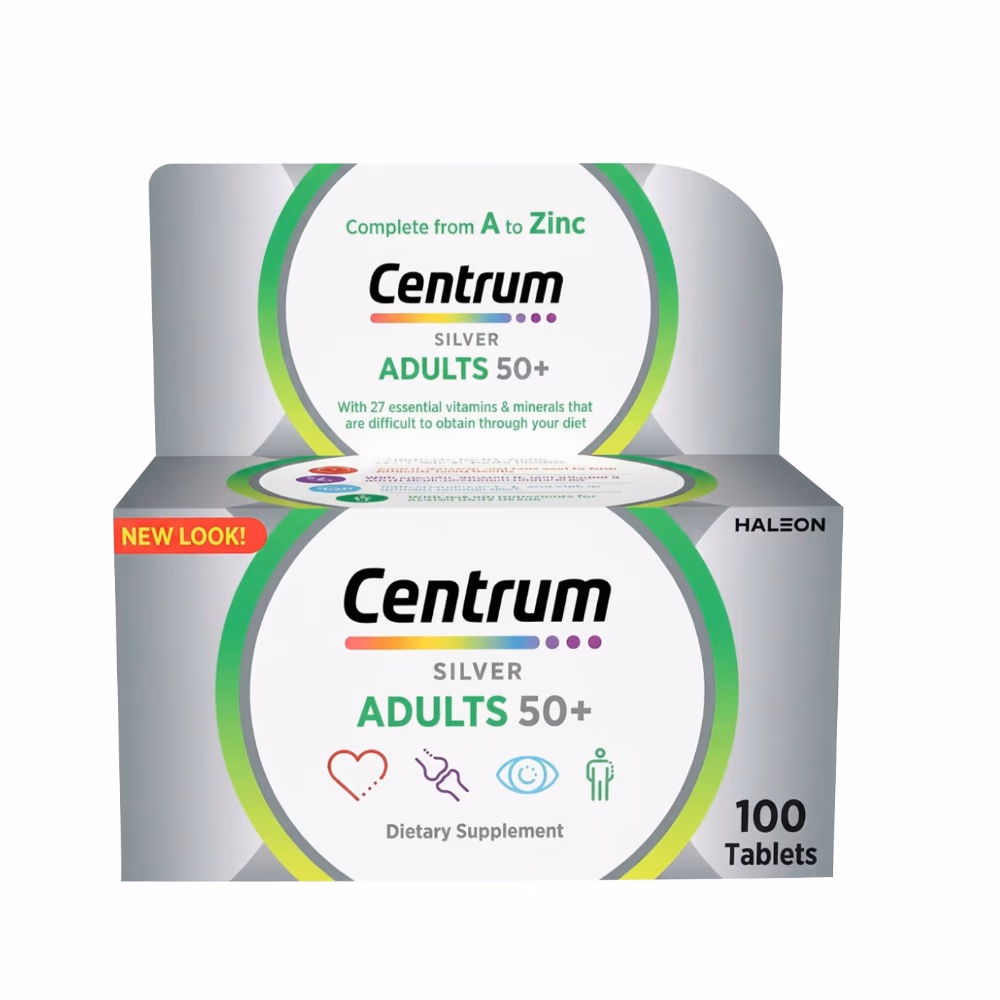 Centrum Silver with Lutein for Adults 50+ 100 Tablets – Multivitamin for Eye, Heart & Bone Health 1