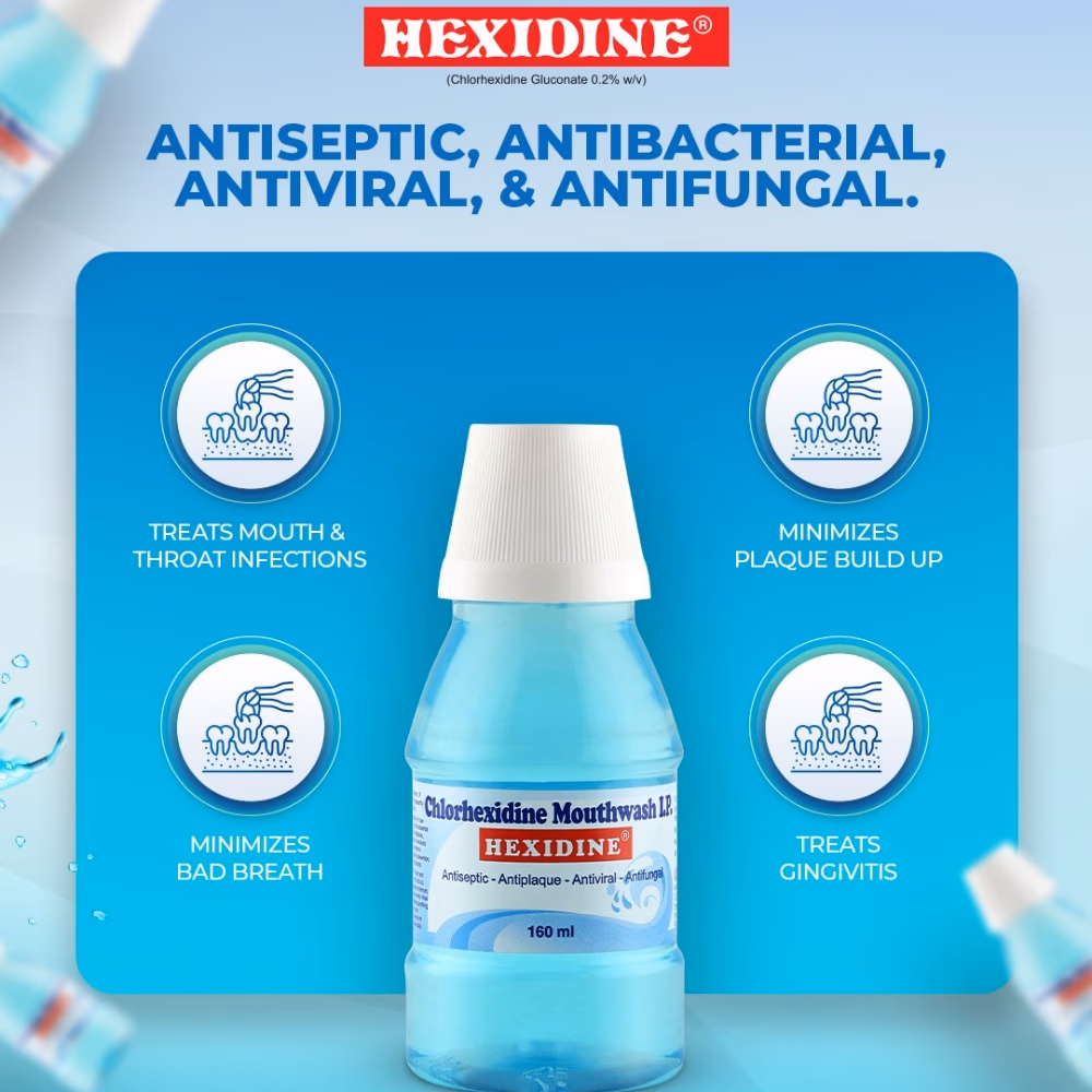 Hexidine Chlorhexidine Mouth Wash 160ml 5