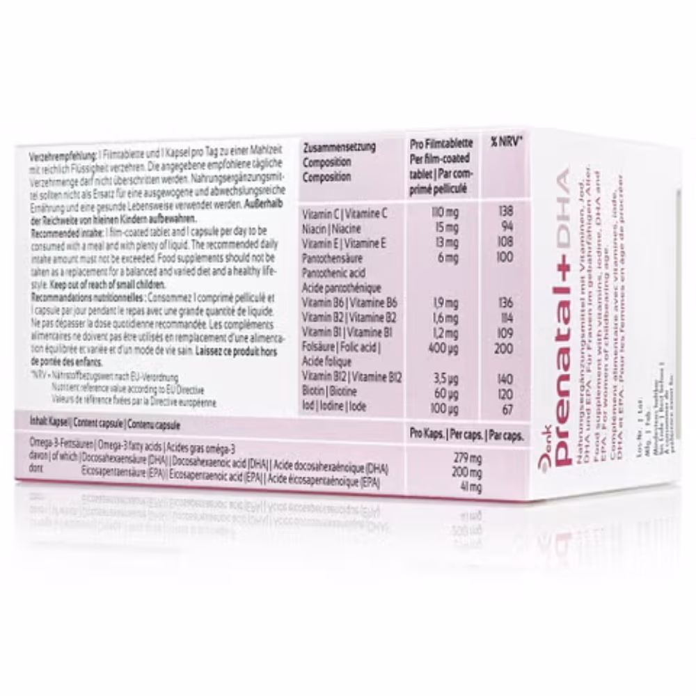 Denk Prenatal+DHA Supplement, 30 Capsules and Tablets – Folic Acid, Vitamins, Minerals, and DHA for Pregnancy and Breastfeeding 2