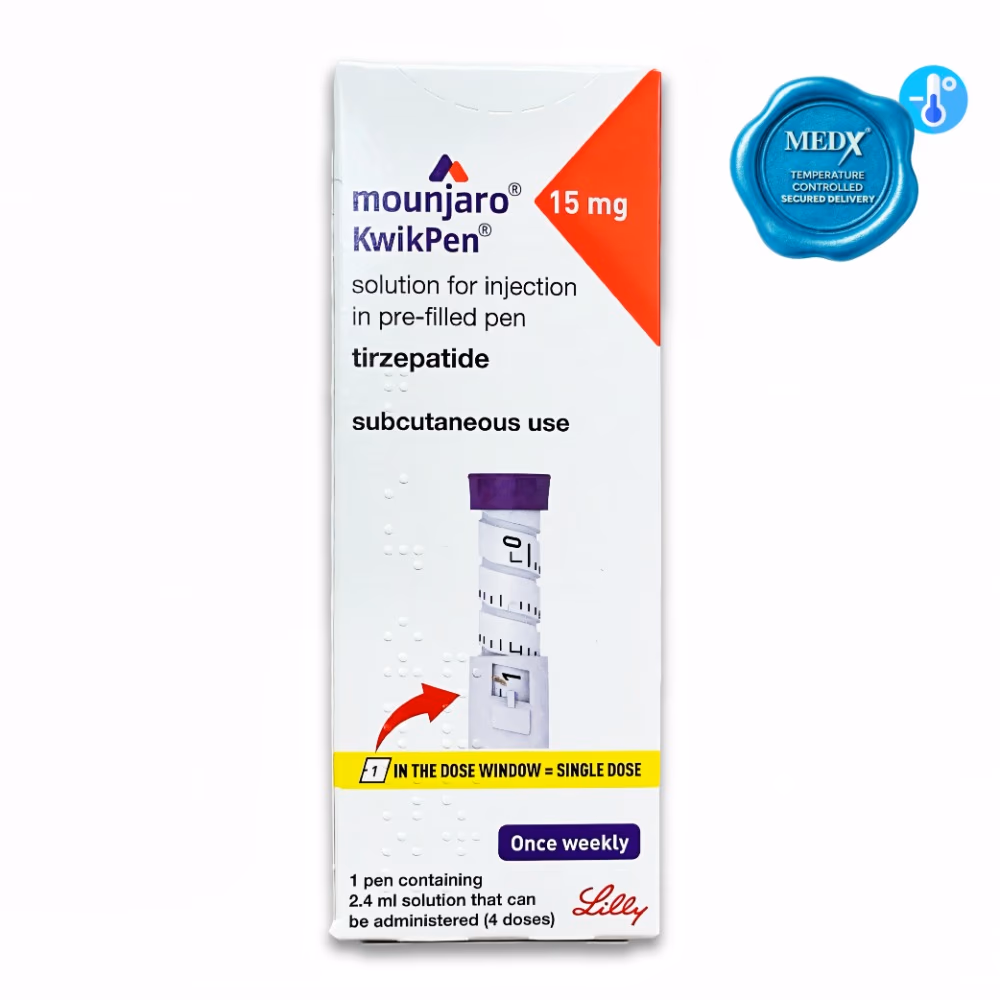Mounjaro KwikPen Tirzepatide 15mg/0.6ml, Four-Dose Pre-Filled Injection 1 Pen For Subcutaneous Injection  2