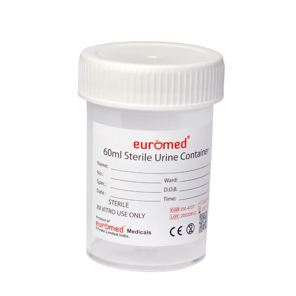 Euromed 60ml Sterile Urine Container – Professional Sample Collection Cup