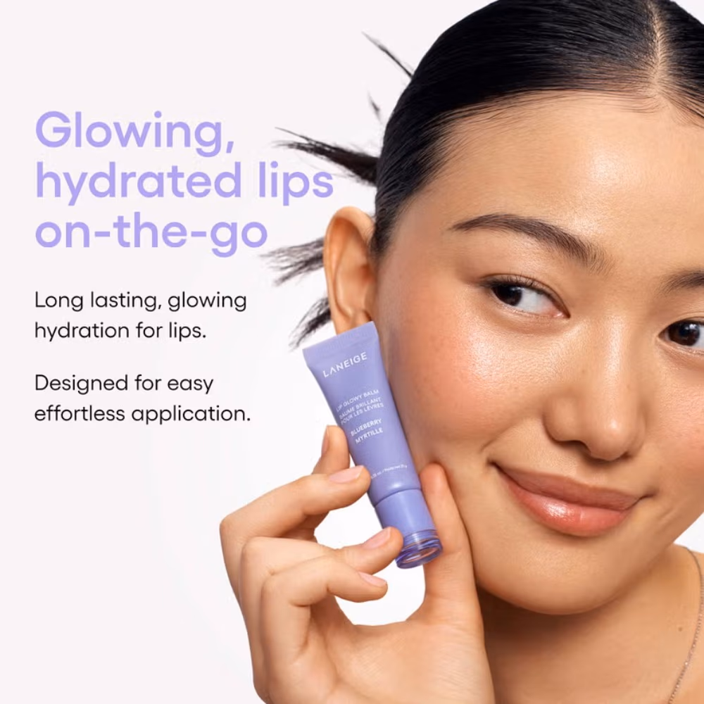 Laneige Lip Glowy Balm Blueberry Hydrating Lip Balm with Shea Butter and Murumuru Seed Butter 10g 3