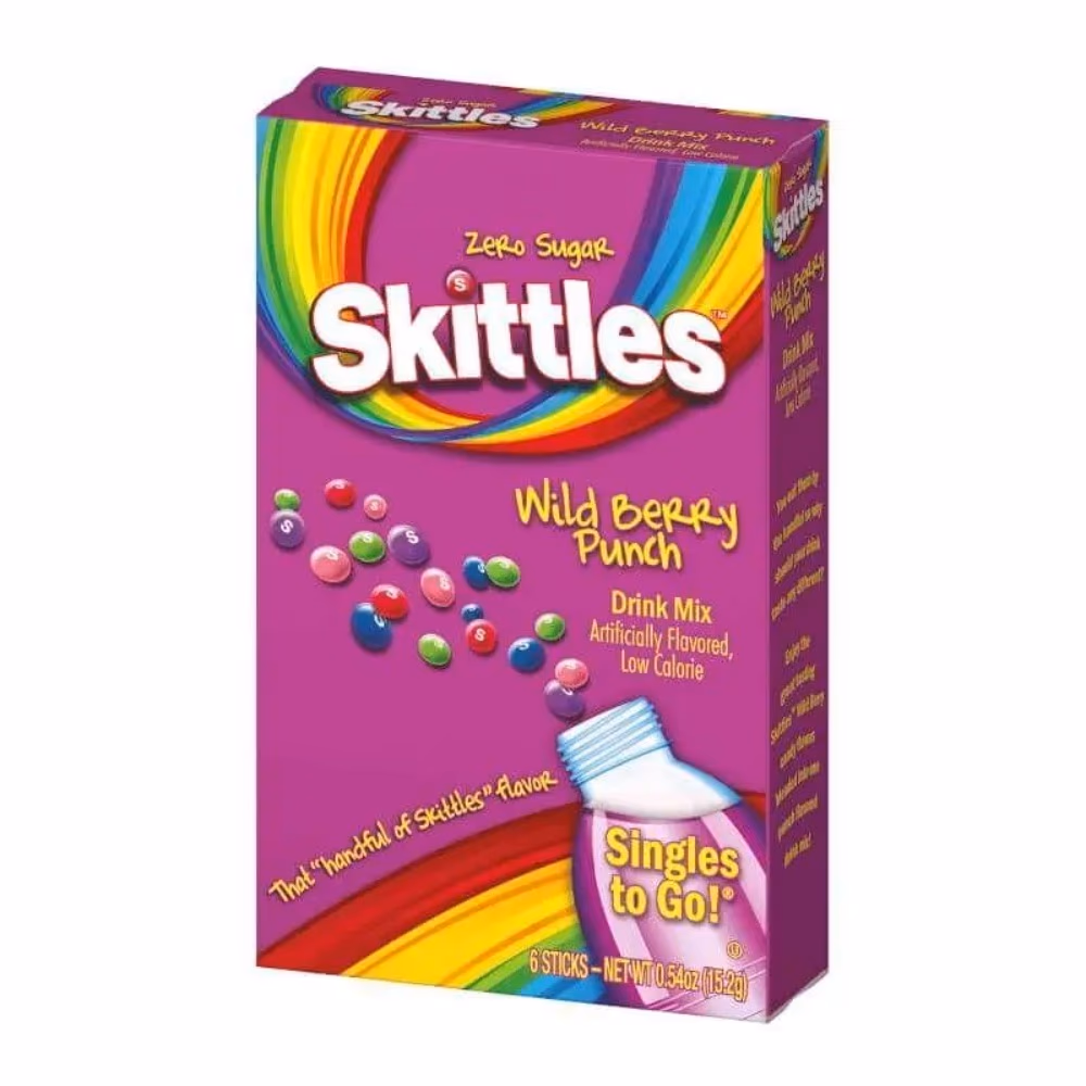 Skittles Wild Berry Punch Drink Mix 6 Sachets 1