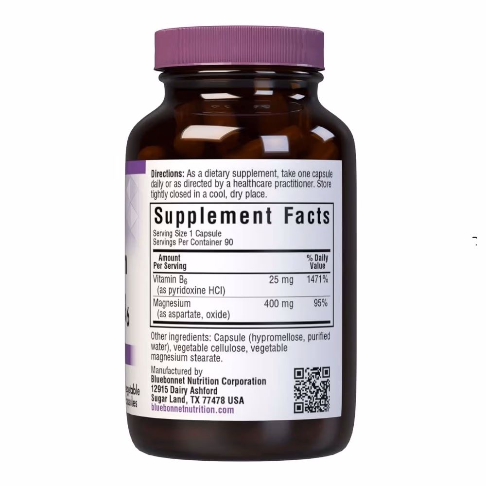 Bluebonnet  Magnesium Plus Vitamin B6- 90 Capsules 3