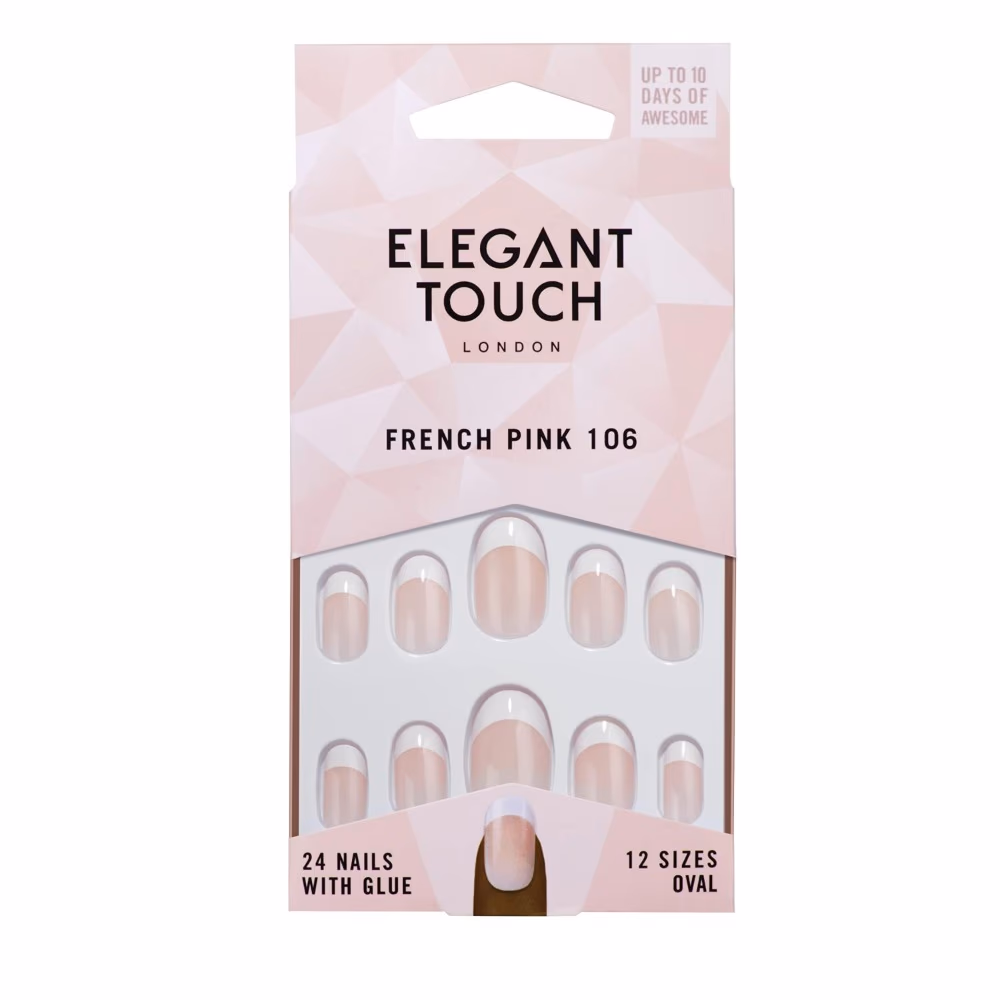 Elegant Touch French Pink Nails with Glue 1