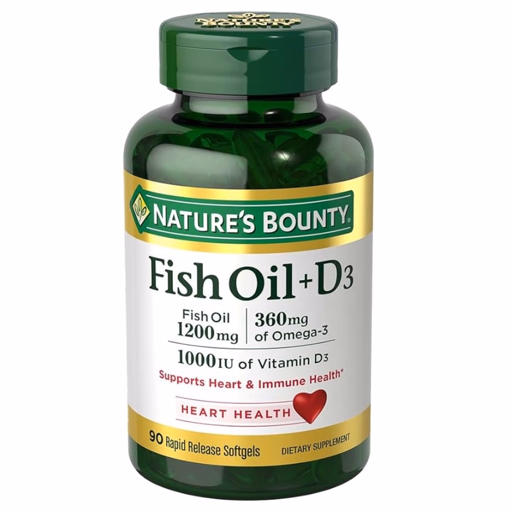 Nature's Bounty Fish Oils 1200mg + D3 360mg- 90s 1
