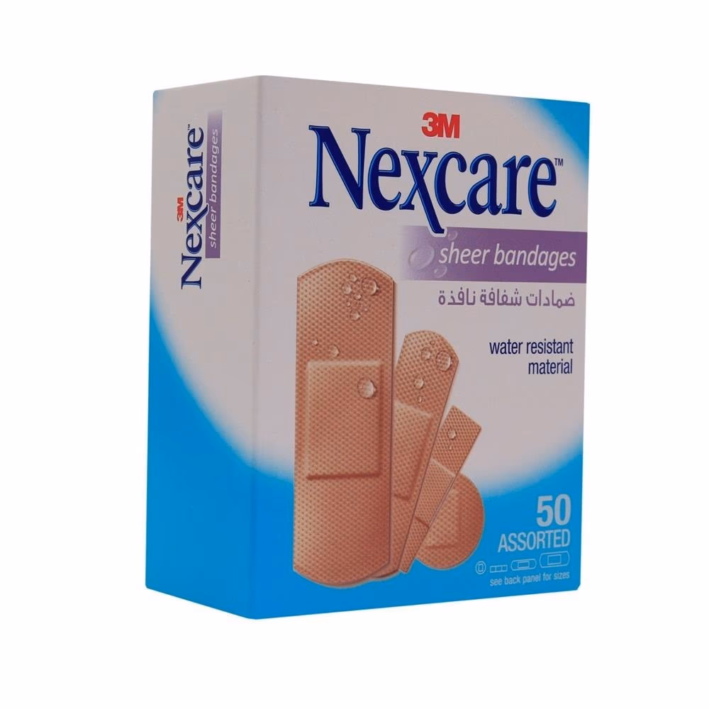 3M Nexcare Sheer Bandages - Assorted Size - 50 Bandages 3