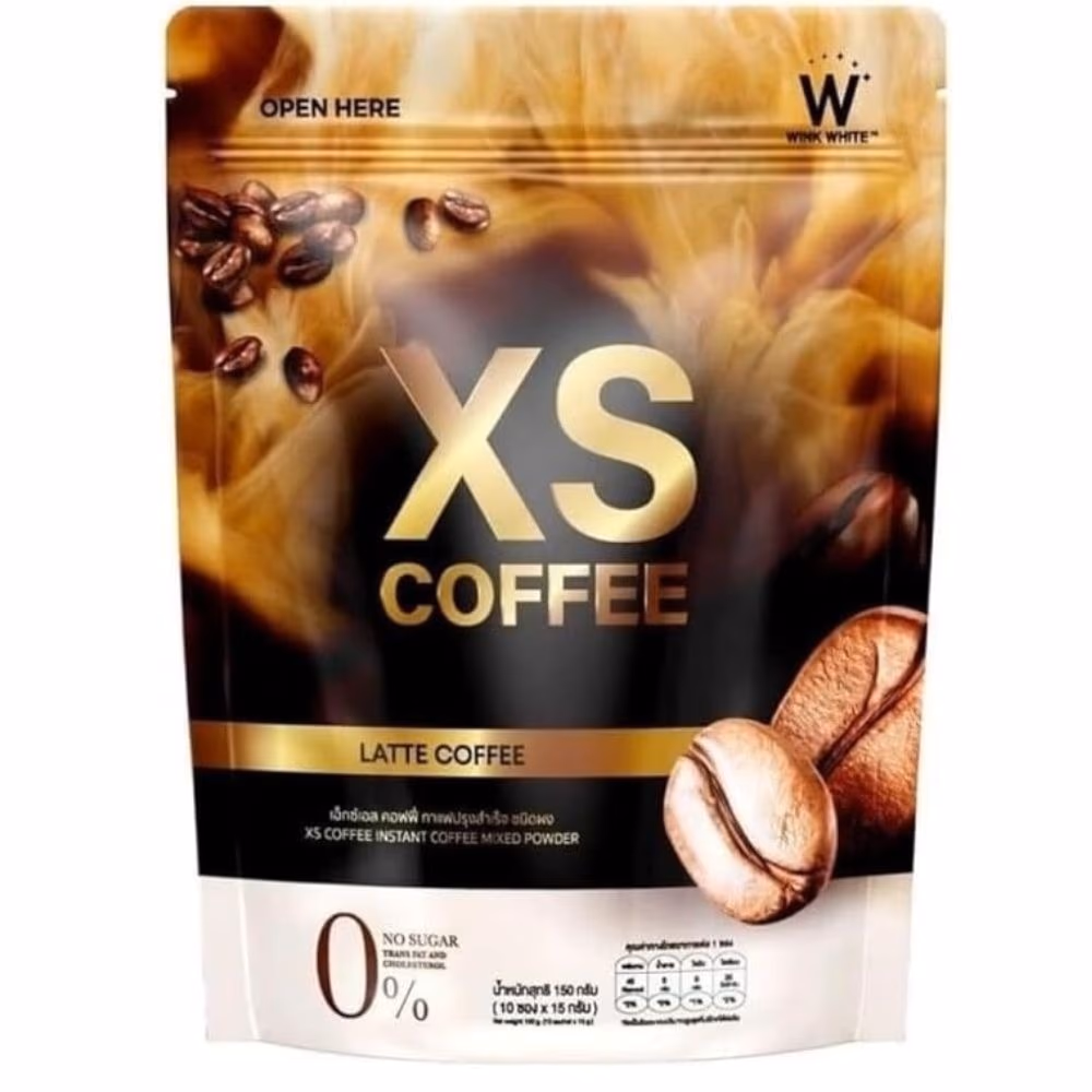 Wink White XS Coffee Latte – Instant Coffee Mixed Powder – 0% Sugar, No Trans Fat, No Cholesterol – 10 Sachets 1