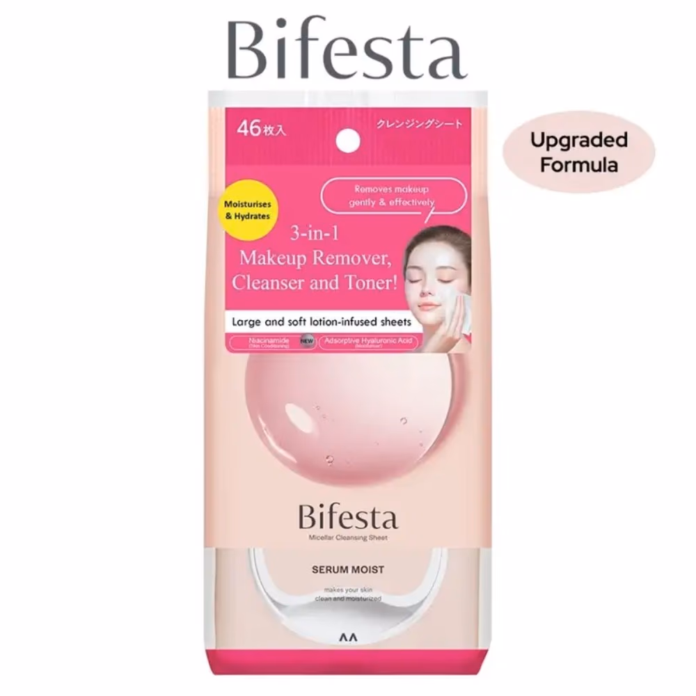 Bifesta Serum Moist Micellar Cleansing Sheet 46s 1