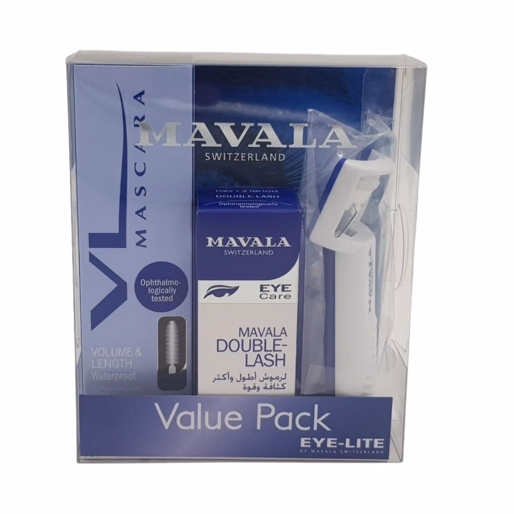 Mavala Double Lash, Mascara, Eye Lash Curler – Value Pack