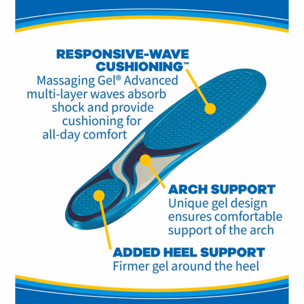 Scholl Comfort Massaging Gel Insoles Men 8-14 2