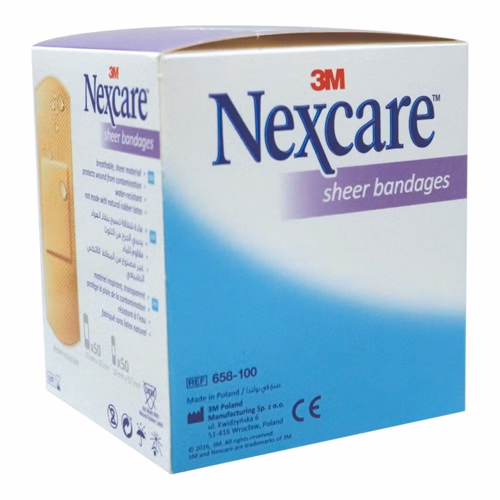3M Nexcare Sheer Bandages - One Size - 100 Bandages 4