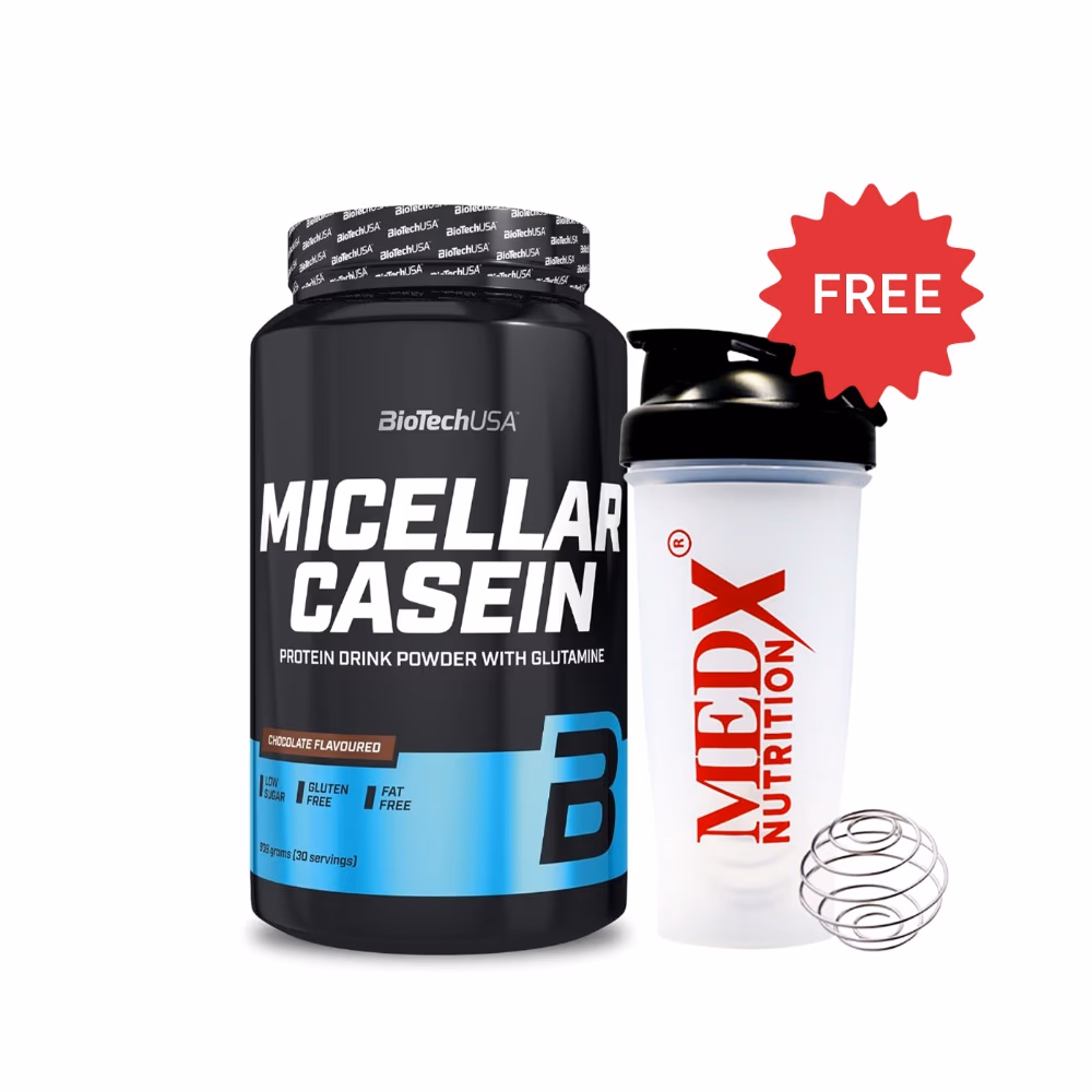 BioTechUSA Micellar Casein Chocolate 908g: Slow-Release Protein for Nighttime Muscle Recovery 1