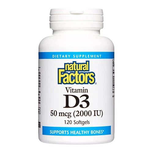 Natural Factors Vitamin D3 2000 IU 120Softgels 1