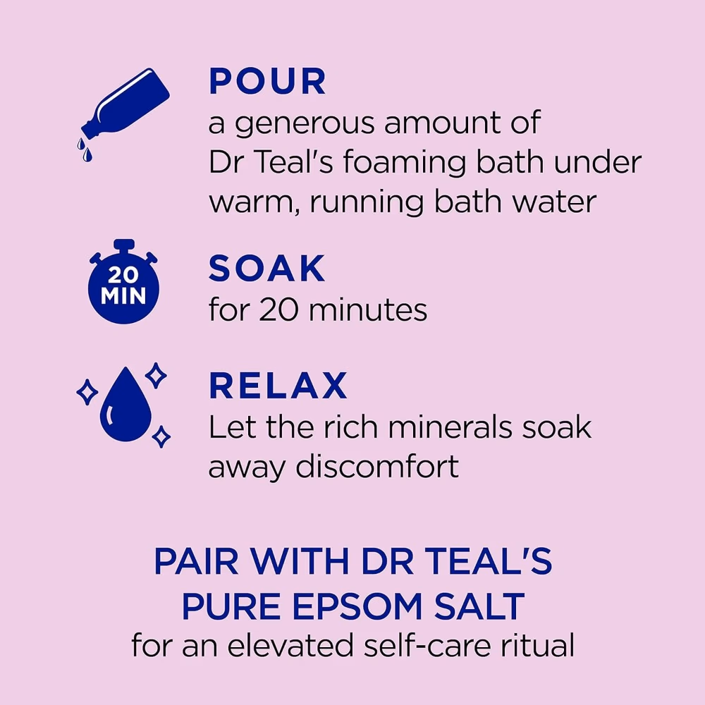 Dr Teal's Foaming Bath with Black Elderberry, 1000ml 3