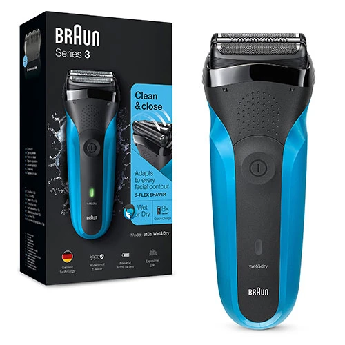 Braun Series 3 Rechargeable Wet & Dry Electric Shaver For Men-Blue