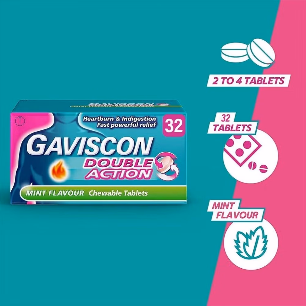 Gaviscon Double Action Mint - 32 Tablets 5