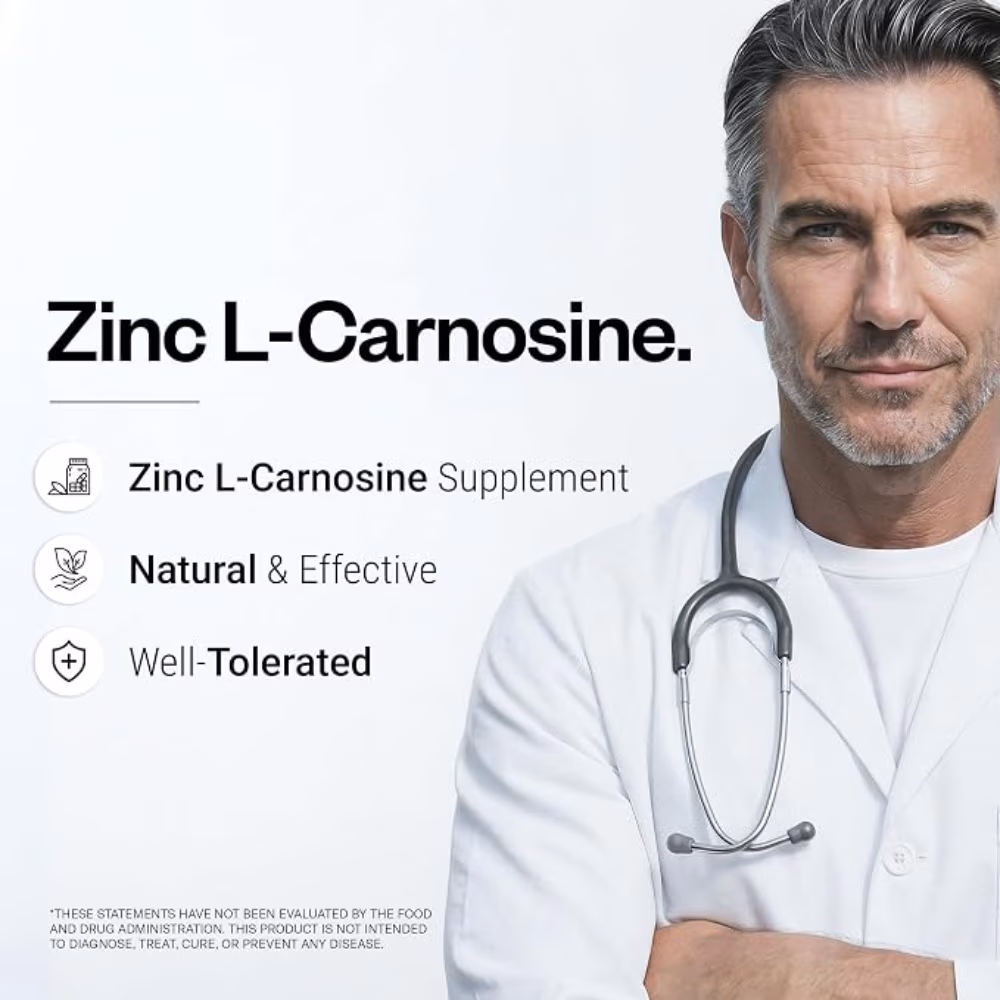 SuperSmart Zinc L Carnosine Dietary Supplement 120 Vegetarian Capsules for Stomach and Digestive Health 3