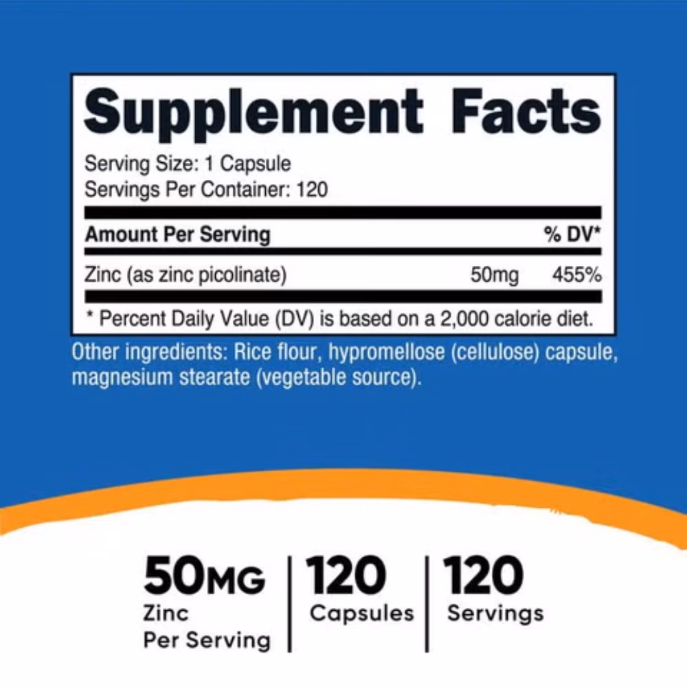 Nutricost ZincPicolinate 50mg Caps 120S 2