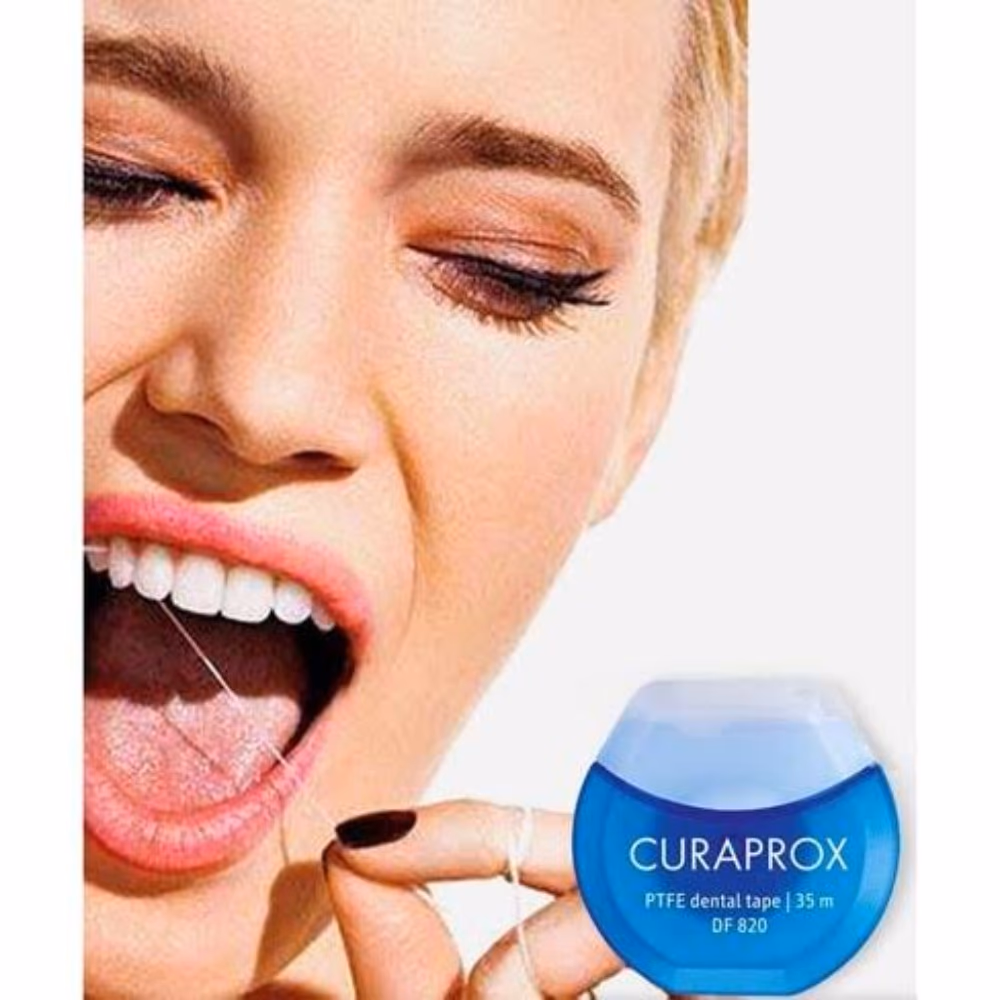 Curaprox DF 820 PTFE Dental Tape, 35m – Shred-Resistant Floss for Tight Interdental Spaces 2
