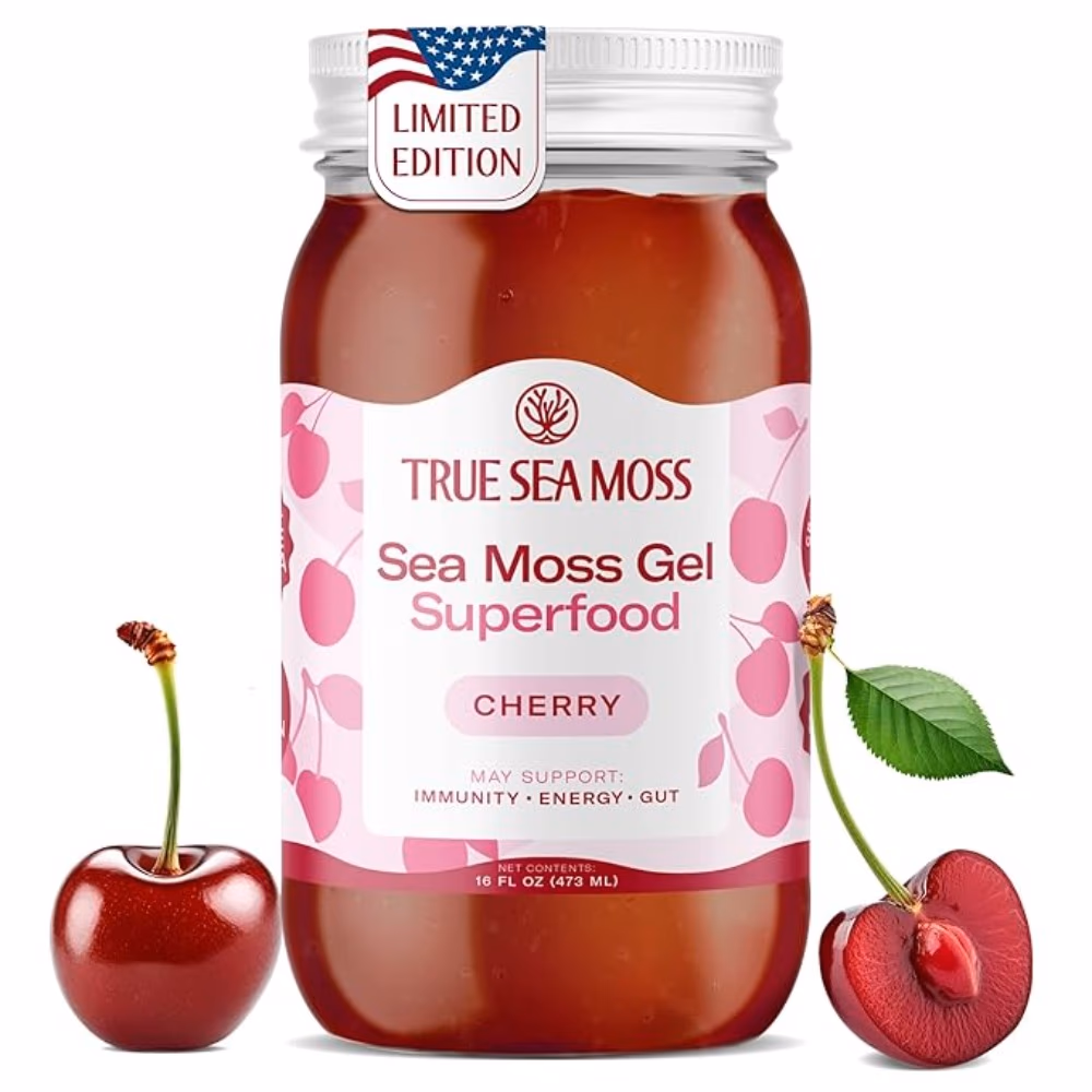 True Sea Moss Gel Superfood Cherry 473ml – Plant-Based Nutrient Gel 1