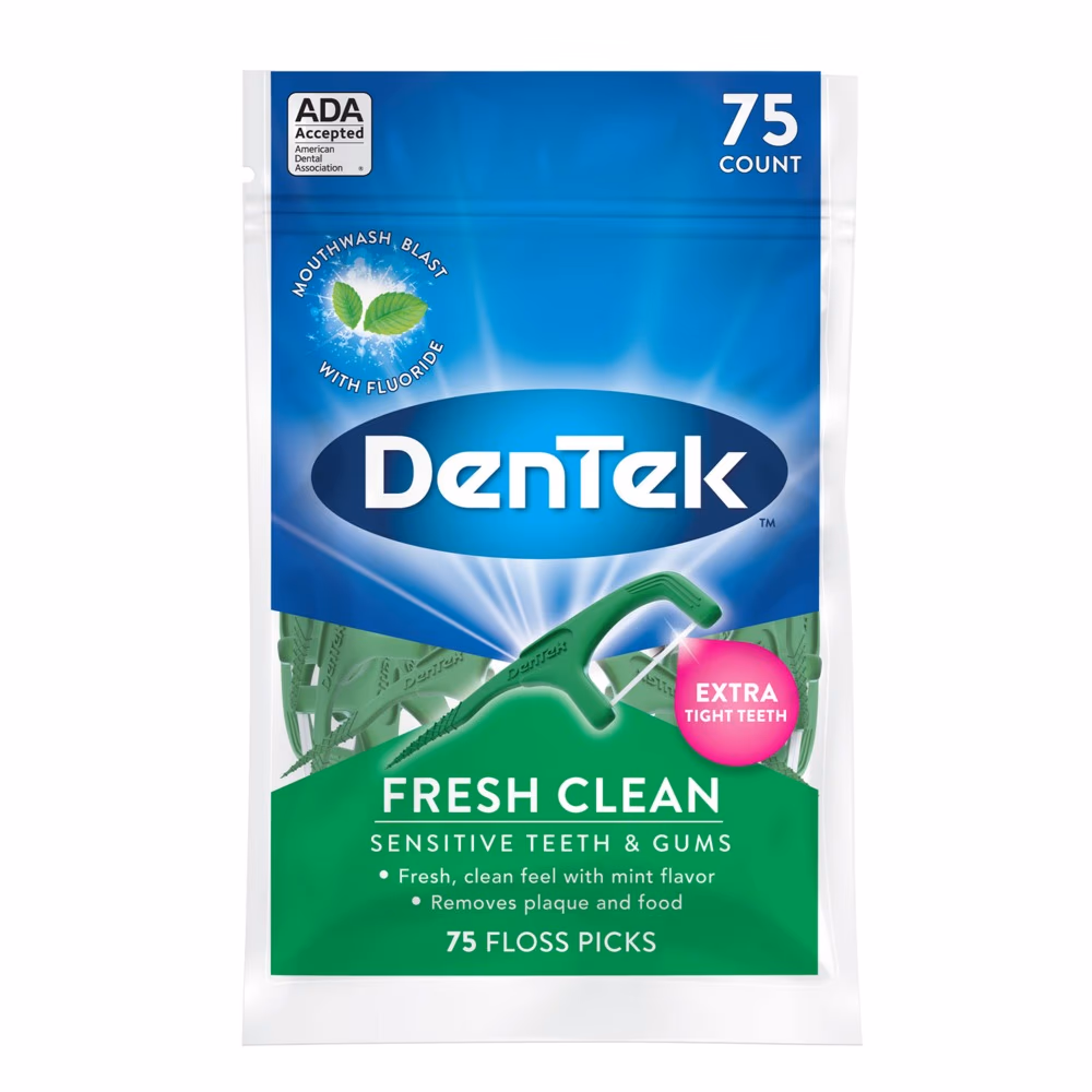 DenTek Fresh Clean Freshens Breath Floss Picks 75s