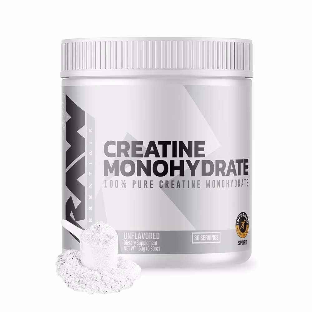 Raw Nutrition Creatine Monohydrate 150gm – Unflavored | 100% Pure Creatine Monohydrate | Informed Sport Certified | 30 Servings 1