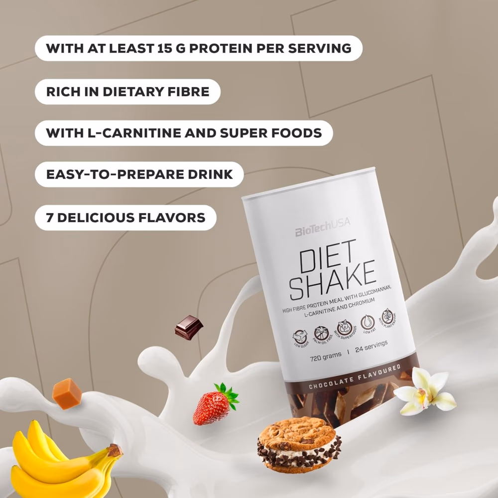 BioTechUSA Diet Shake Strawberry 720g – Meal Replacement Shake for Weight Management 4