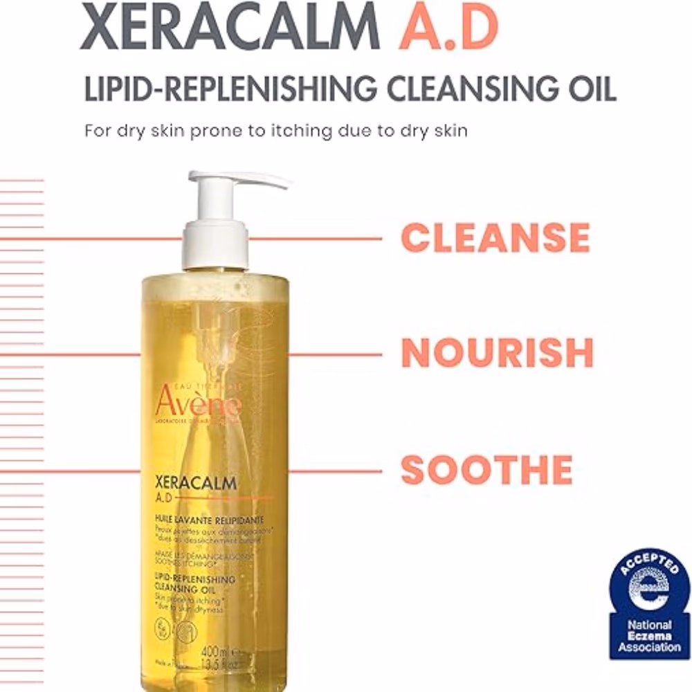 Avene XeraCalm A.D Lipid-Replenishing Cleansing Oil – 400ml | Gentle Daily Cleanser for Very Dry, Sensitive & Atopic Skin 4
