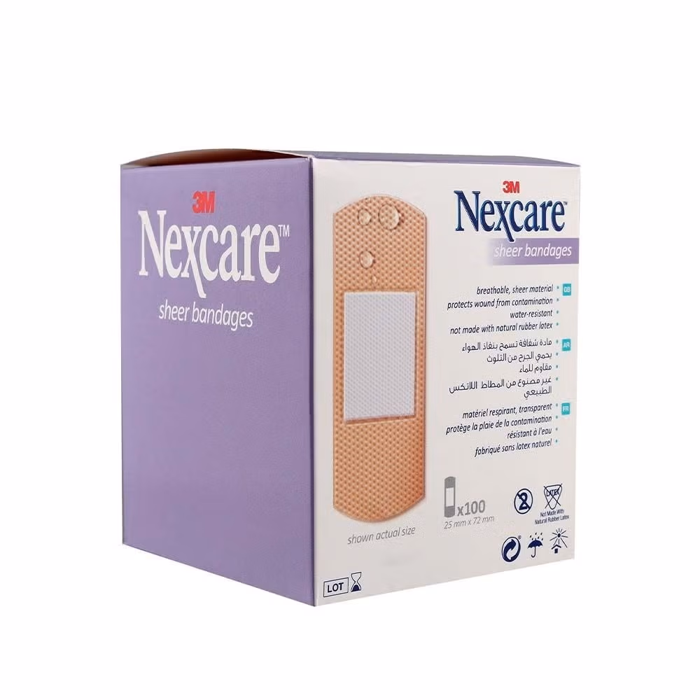 3M Nexcare Sheer Bandages - One Size - 100 Bandages 3