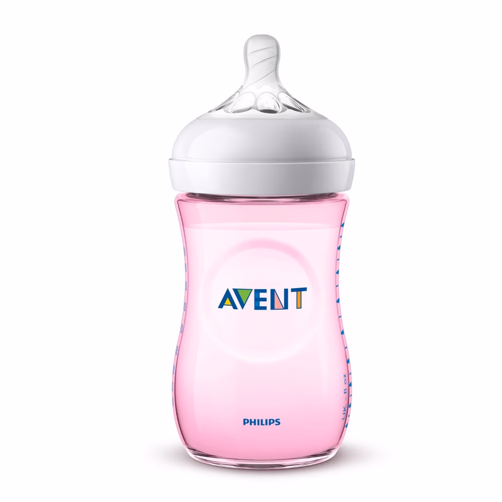 Philips Avent Natural Feeding Bottle 1m+ 260ml SCF 034,17 - Pink Color 2