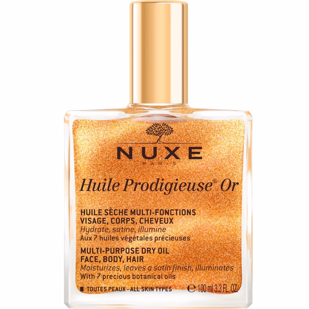Nuxe Paris Huile Prodigieuse Or Golden Shimmering Multi Purpose Dry Oil For Face Body and Hair 100ml