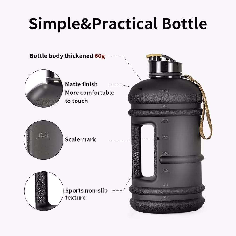 Hydra Keg Water Bottle Without Cover Jet Black 2L 2