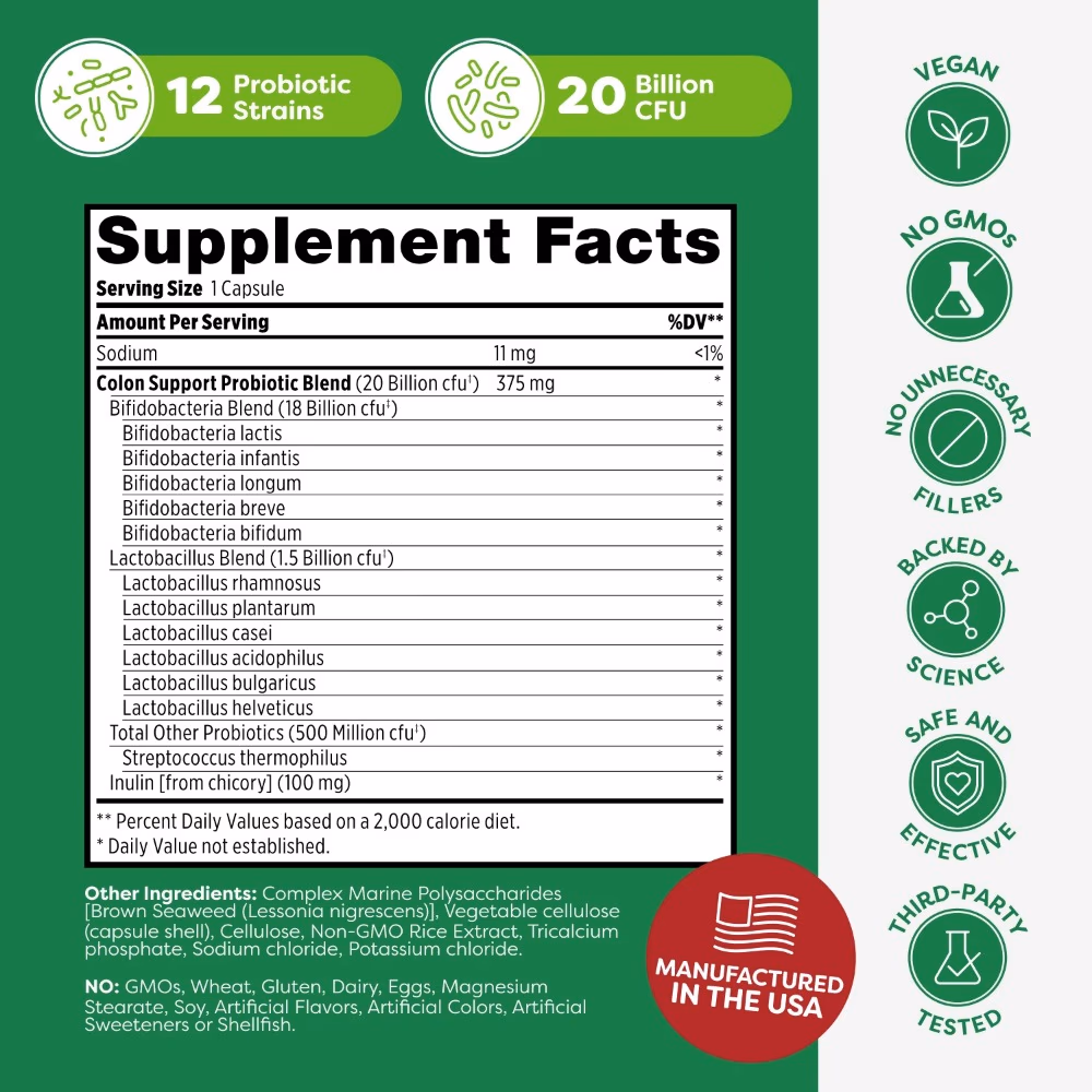 Probulin Colon Support Probiotic 30 Capsules 4
