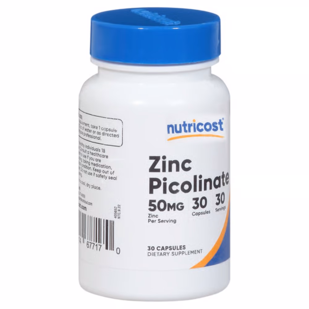 Nutricost Zinc Picolinate 50mg – High-Potency Mineral Supplement, 30 Capsules 1