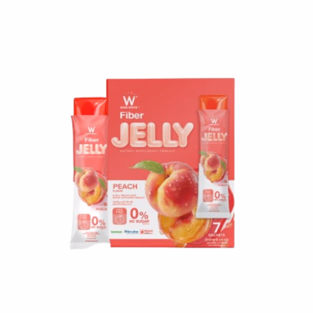 Wink White Fiber Jelly – Peach Flavor – Dietary Supplement Product – 7 Sachets