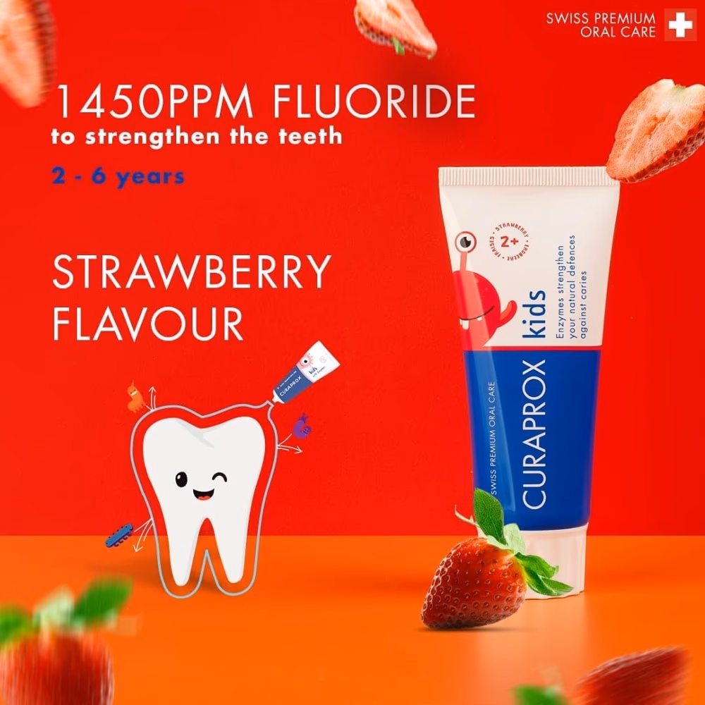 Curaprox Kids Toothpaste Strawberry 60ml Ages 2+ 3