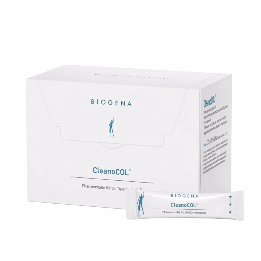 Biogena CleanoCOL Herbal Fibre Supplement with Psyllium, Linseed, Probiotics and Magnesium for Digestive Health 30 Stick Packs 225g 1