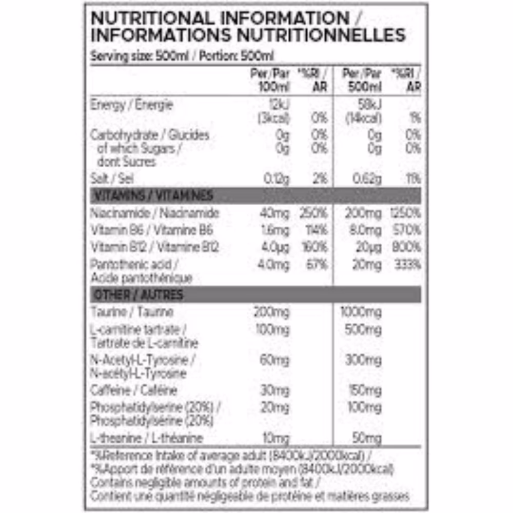 USN QHush Extreme Energy and Brain Fuel 473ml – Glacier | 300mg Caffeine, Nootropic Formula | Zero Sugar, Zero Calories 3